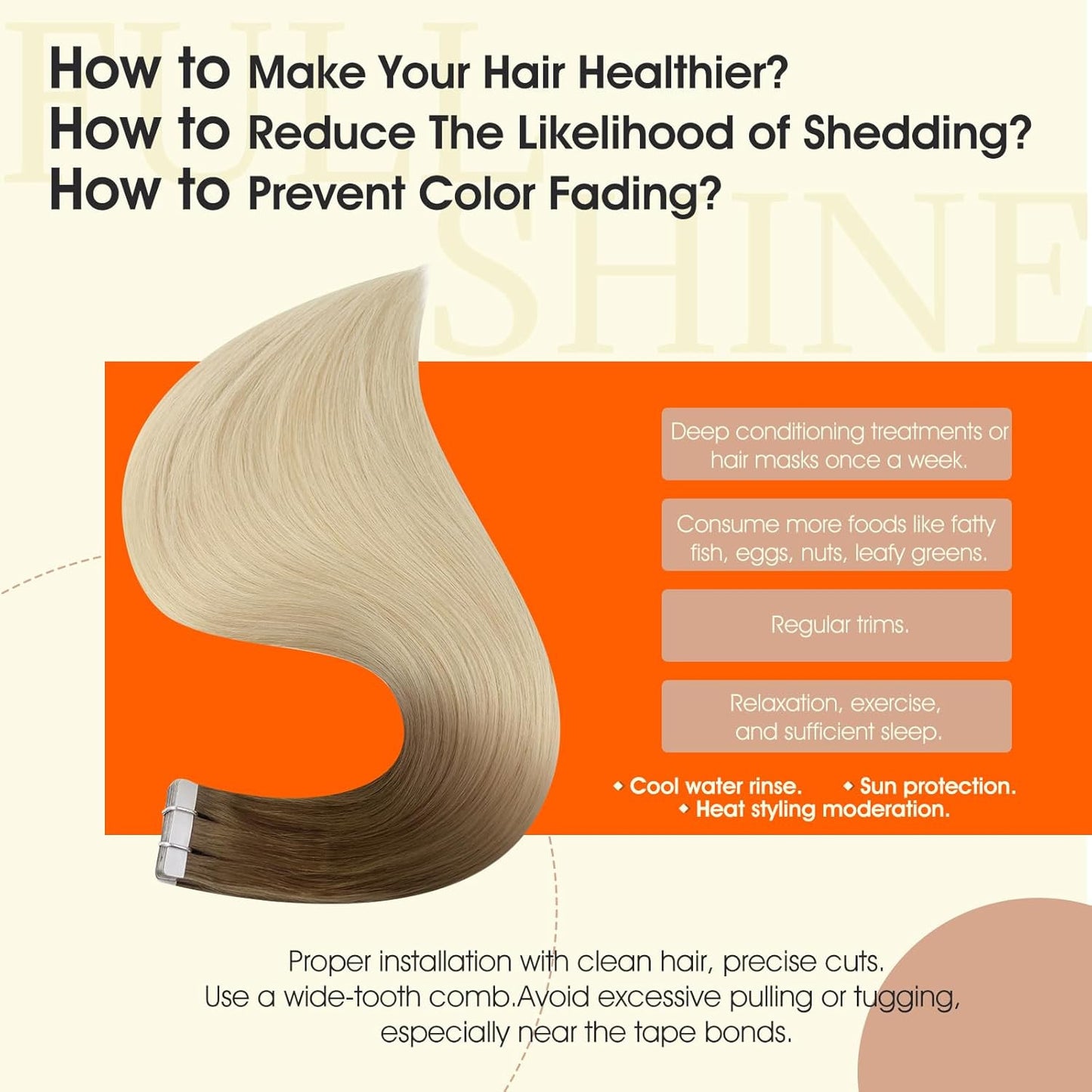 Tape in Hair Extensions Human Hair Brown to Platinum Blonde Tape in Extensions H