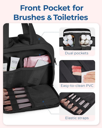 Travel Toiletry Bag, Lightweight Large Wide-Open Travel Bag for Women, Puffy Cos