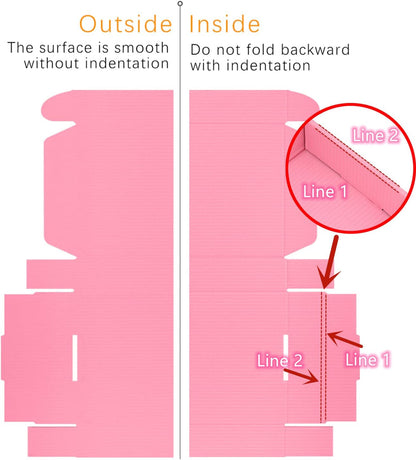 7X5X4 Inches Small Shipping Boxes Set of 50 - Pink Mailer Corrugated Cardboard B