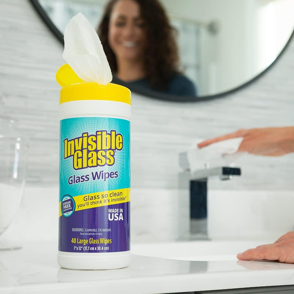 90160 Glass Cleaning Wipes Perfect for Cleaning Mirrors, Windows, and Windshield
