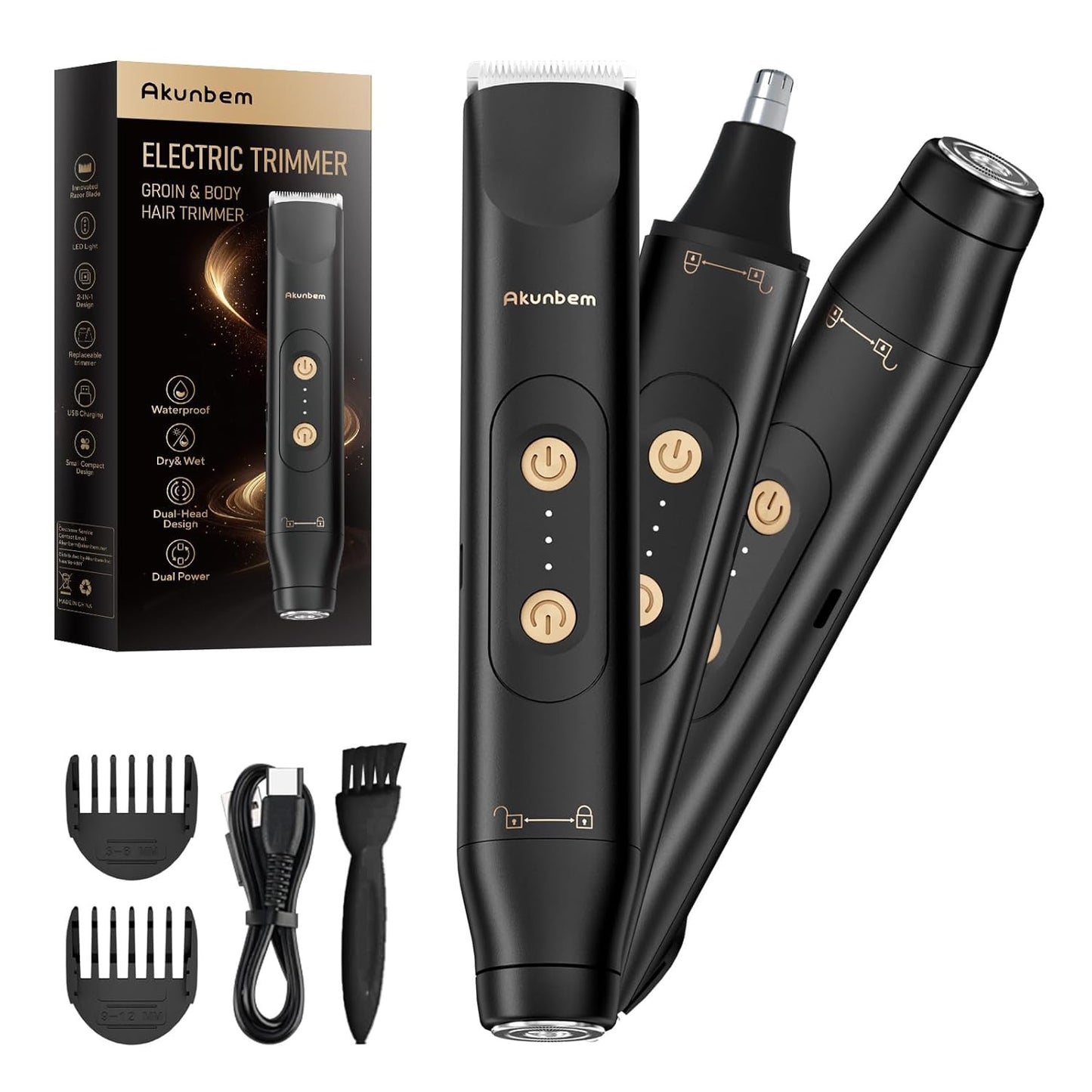 All in 1 Groin & Body Hair Trimmer for Men Bikini Trimmer Women Electric Ball Pu