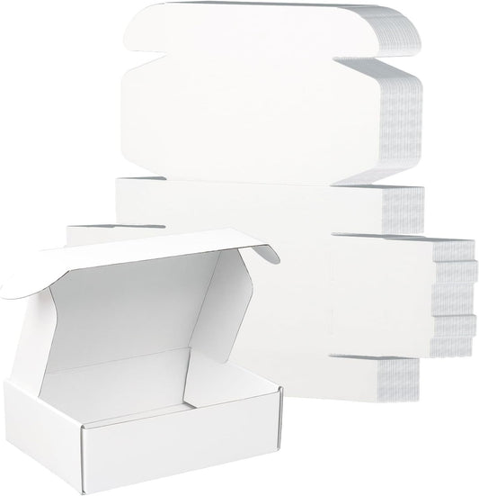 7X5X2 Inch White Shipping Boxes, 45-Pack Mailer Boxes for Small Business, Corrug