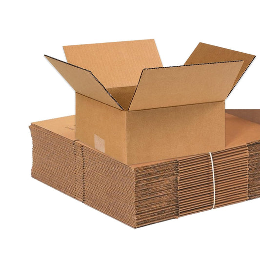 9X9X4 Flat Corrugated Boxes, Flat, 9L X 9W X 4H, Pack of 25 | Shipping, Packagin