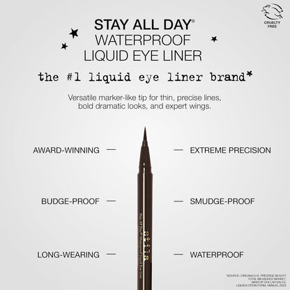 Waterproof Liquid Eye Liner, Stay All Day Makeup with Fine Brush Tip Lasting Sat