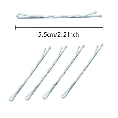 White Bobby Pins for Hair,  220 Count 2.2 Inch Wavy Style White Hair Pins for Wo