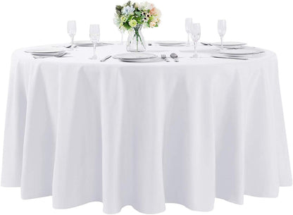 120 Inch round Tablecloth Washable Polyester Table Cloth Decorative Table Cover