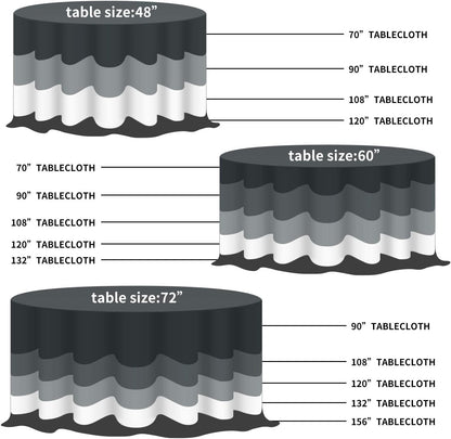 2 Pack Waterproof round Tablecloth, 120 Inch, Stain Resistant and Wrinkle Polyes