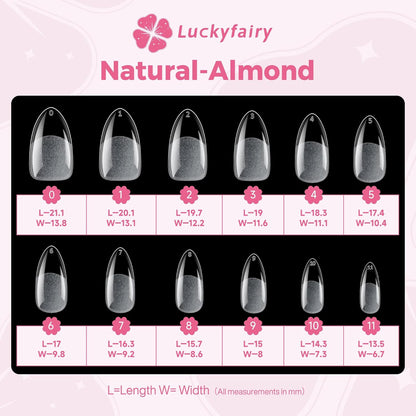 Almond Nail Tips: 240Pcs Pointed Almond Soft Gel Nail Tips, Pre-Shape Short Nail