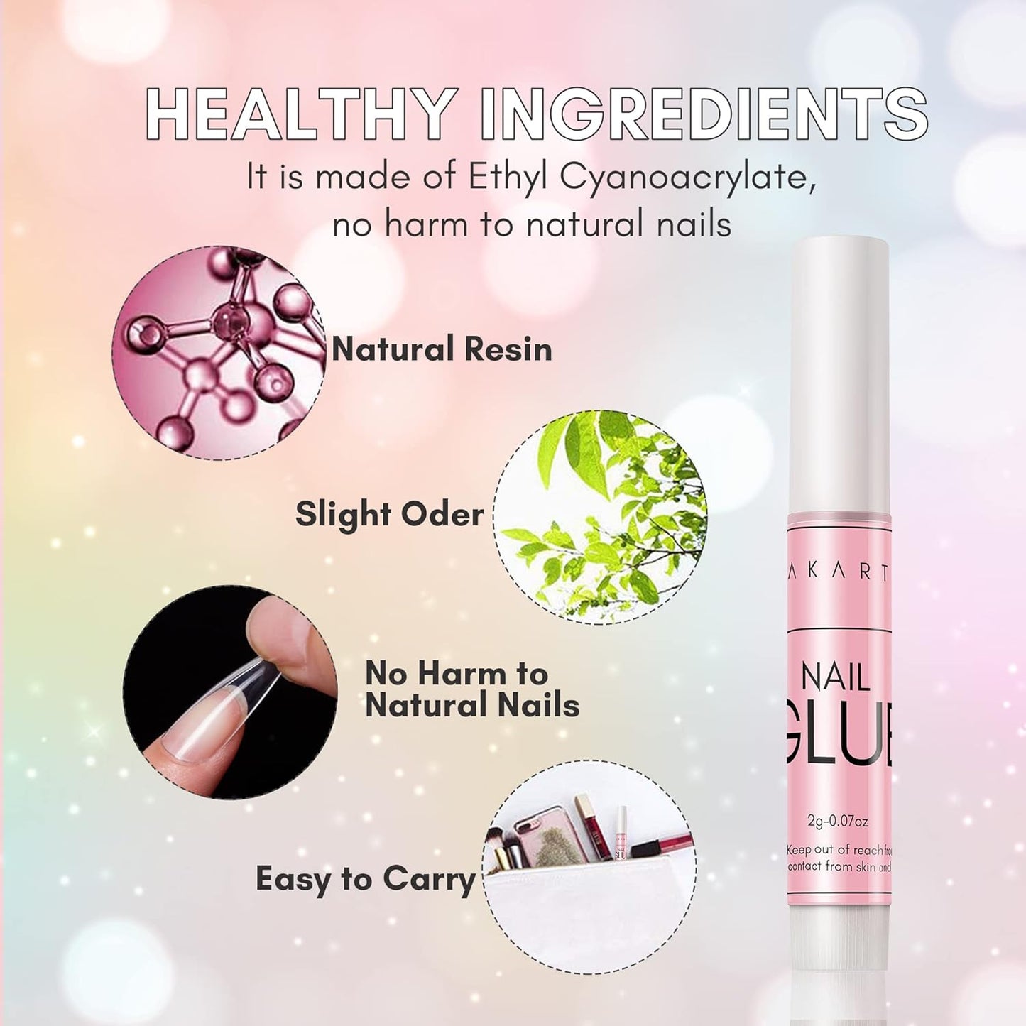 Super Strong Nail Glue: 100PCS Long Lasting Professional Adhesive for Acrylic an