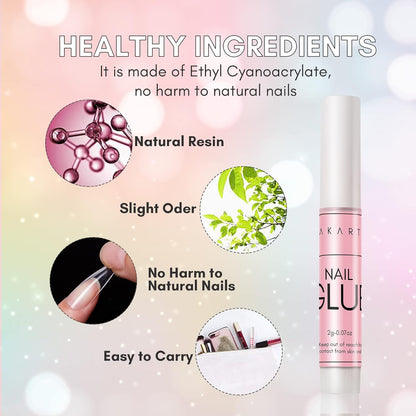 Super Strong Nail Glue: 100PCS Long Lasting Professional Adhesive for Acrylic an