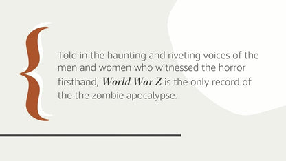 World War Z: an Oral History of the Zombie War