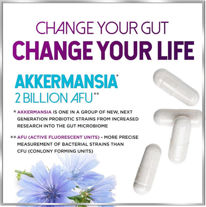 Akkermansia Probiotic with Prebiotic Fiber - Supports GLP-1 Production - 2 Billi