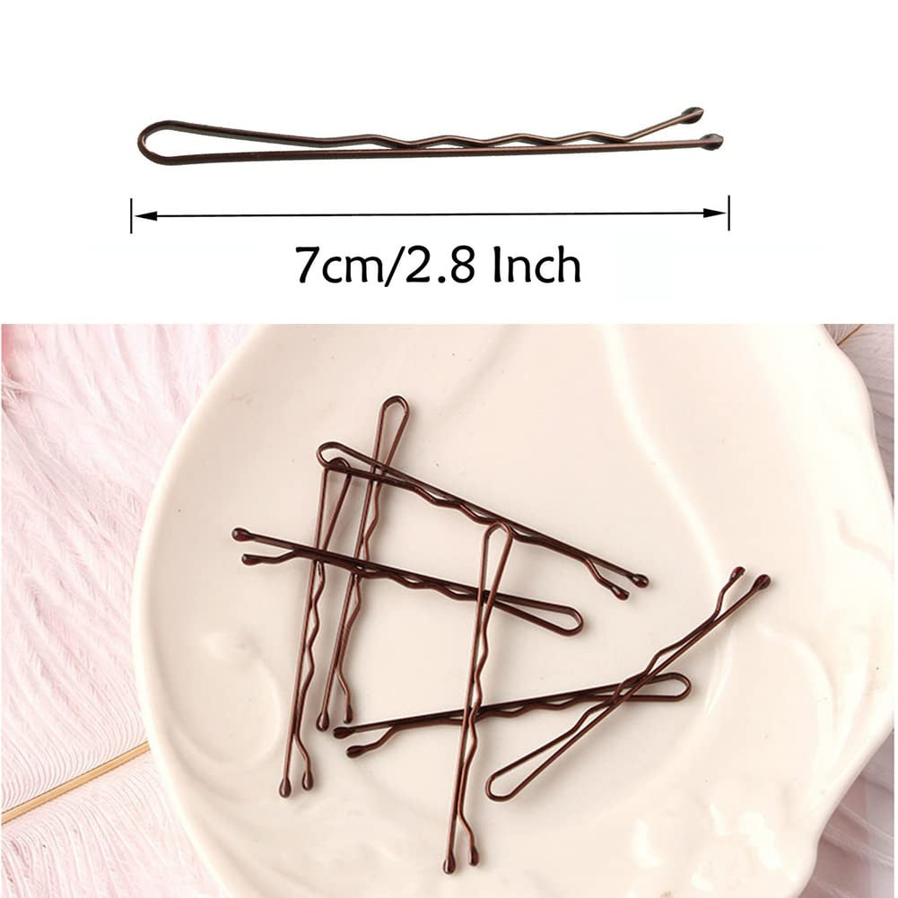220Pcs 2.76 Inch Large Brown Bobby Pins for Women, Jumbo Long Pins with Box, Reu