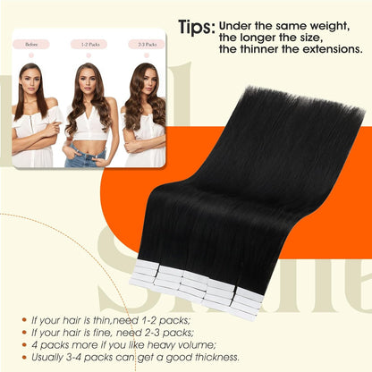 Tape in Hair Extensions Human Hair 18Inch Seamless Skin Weft Pu Tape Ins Human H