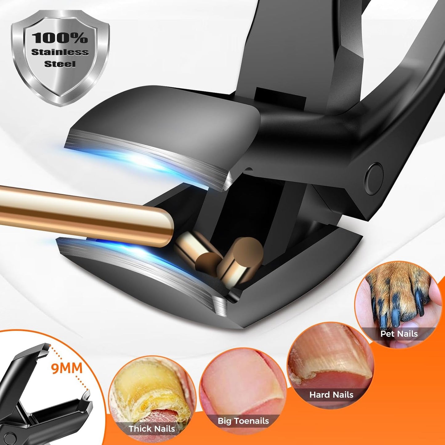 Toenail Clippers for Seniors Thick Toenails, Upgrade Angled Head Large Toe Nail