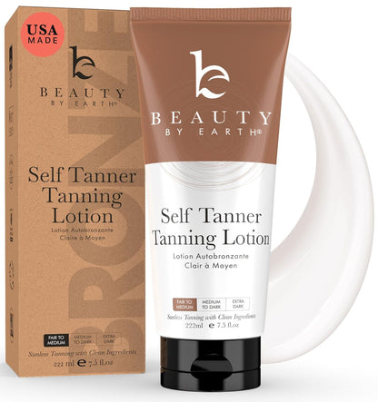 Tanning Lotion Self Tanner - USA Made with Natural and Organic Ingredients Non T