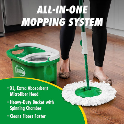 Tornado Spin Mop System, Spinning Floor Mopping and Bucket with Wringer Set for