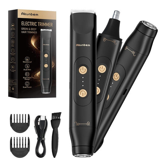 All in 1 Groin & Body Hair Trimmer for Men Bikini Trimmer Women Electric Ball Pu