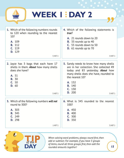 3Rd Grade Common Core Math: Daily Practice Workbook - Part I: Multiple Choice |