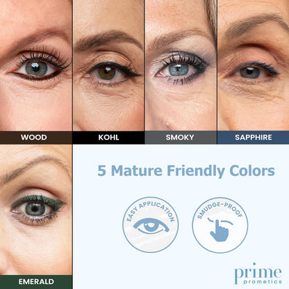 Primeeyes Glide Eyeliner for Mature Women – Water-Resistant, Long-Stay and Mess-