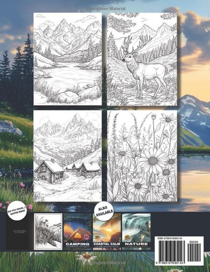 Nature Coloring Book for Adults: a Relaxing Mountain Landscape Coloring Book for