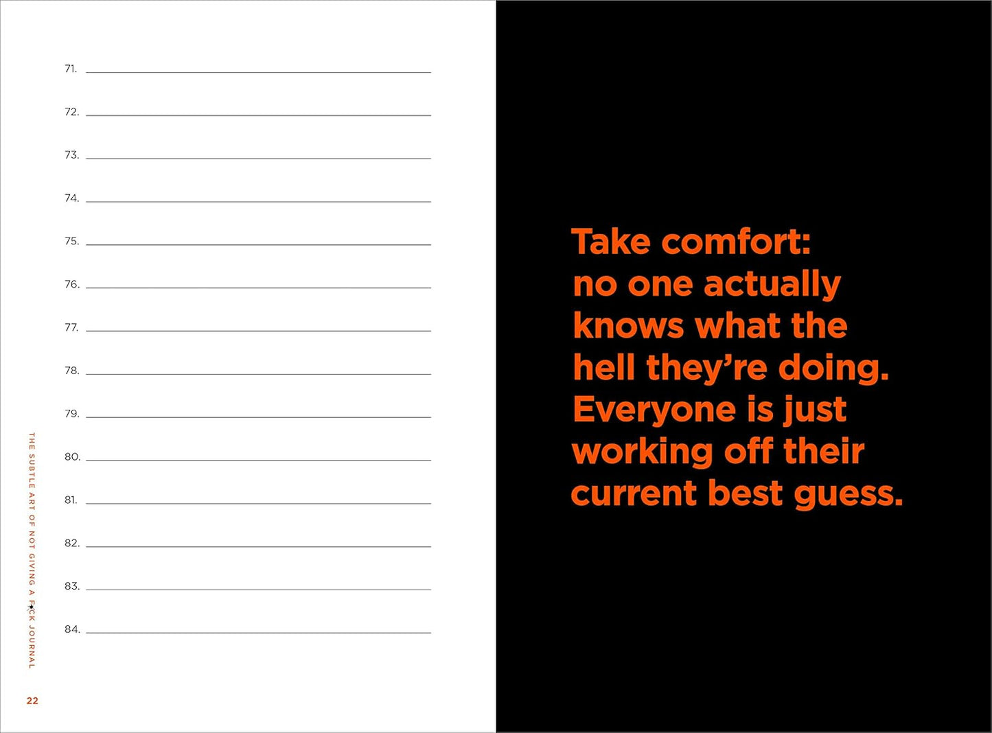 The Subtle Art of Not Giving a F*Ck Journal