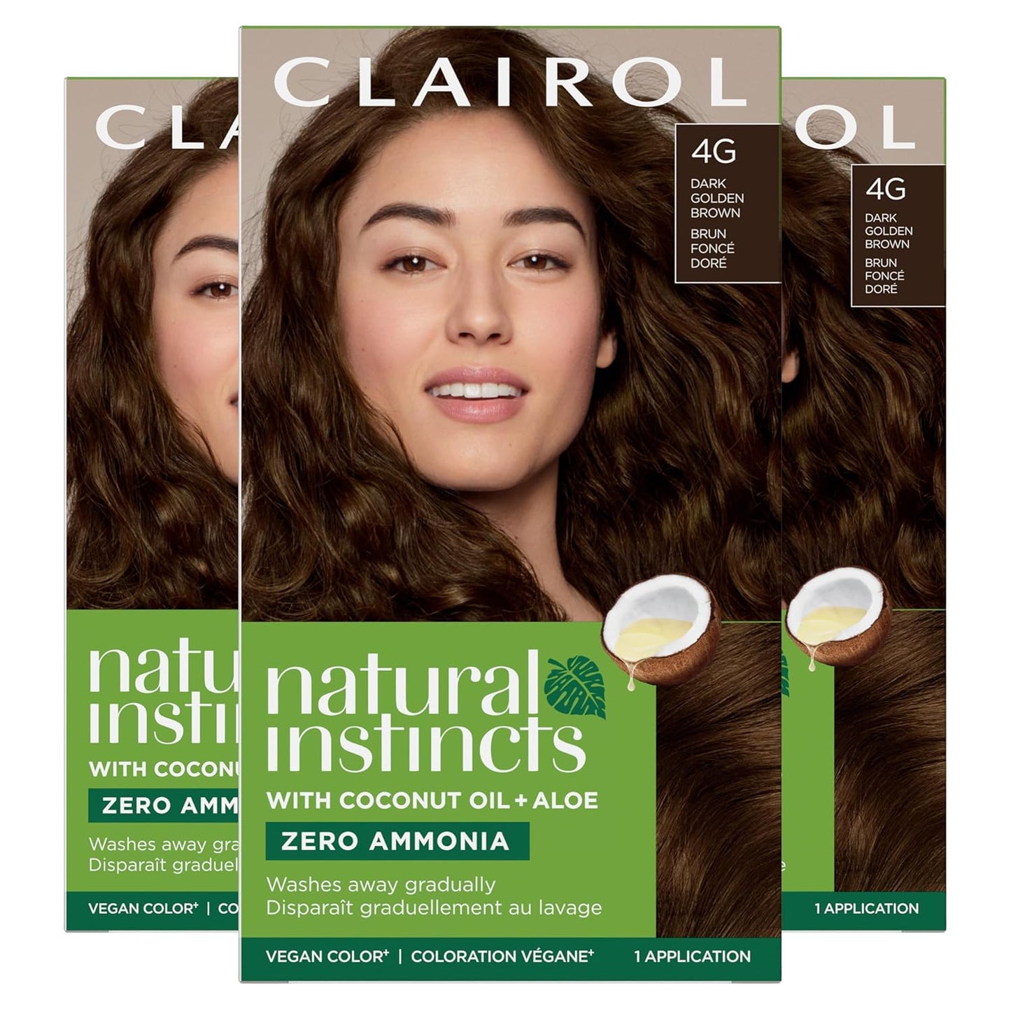 Natural Instincts Demi-Permanent Hair Dye, 4G Dark Golden Brown Hair Color, Pack