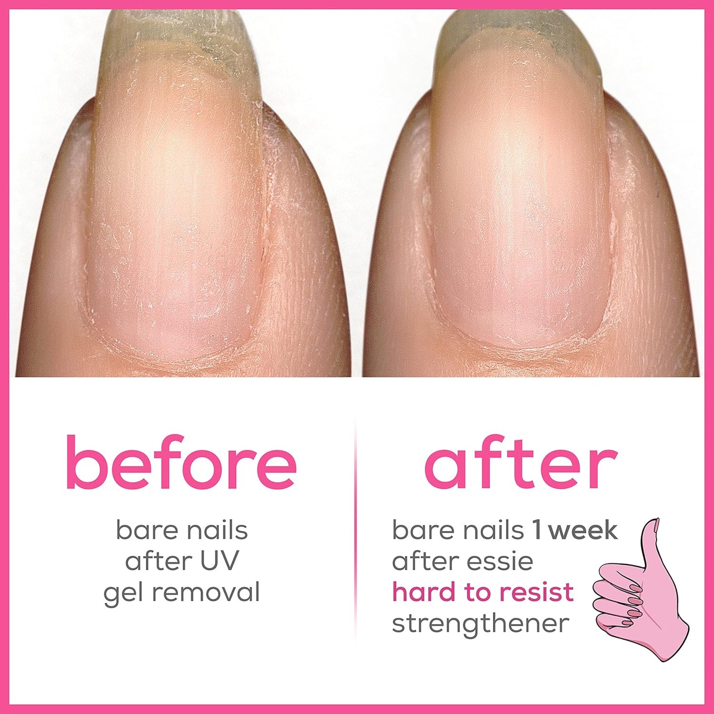 Nail Care, 8-Free Vegan, Hard to Resist Nail Strengthener, Glow and Shine, Pink