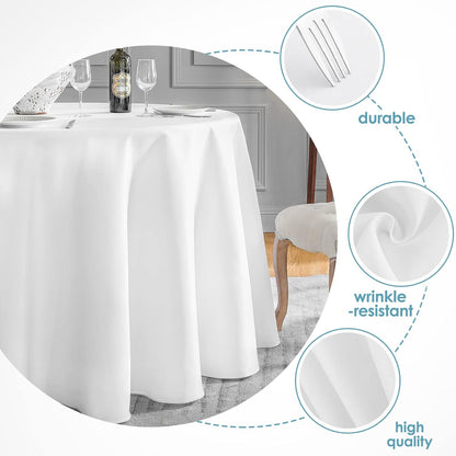 120Inch round Tablecloth Polyester Table Cloth，Stain Resistant and Wrinkle Polye