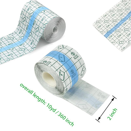 Tattoo Aftercare Bandage Roll 2"X 10 Yard - Waterproof Transparent Film for Tatt