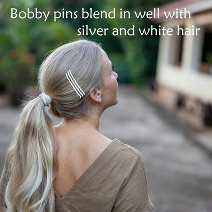 White Bobby Pins for Hair,  220 Count 2.2 Inch Wavy Style White Hair Pins for Wo