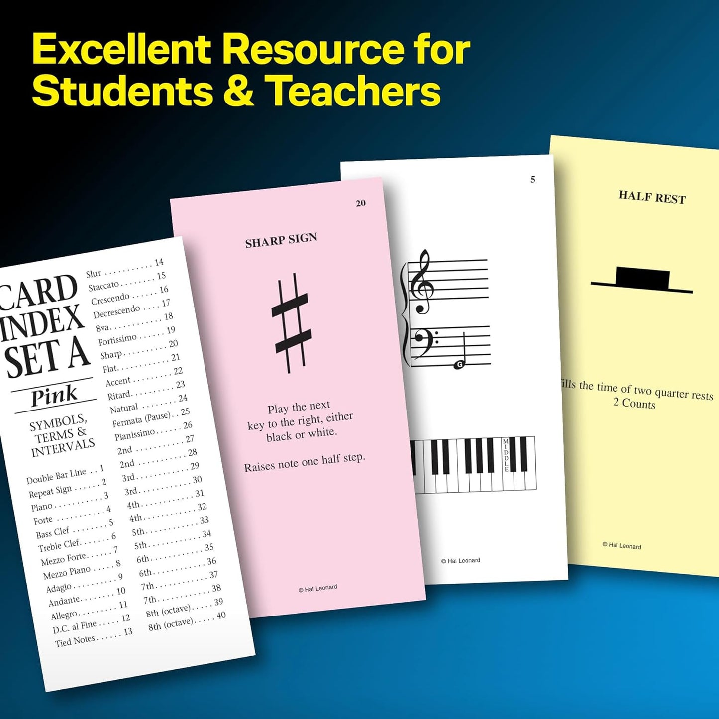 Music Flash Cards Set a | Color-Coded Piano Theory Flashcards for Kids and Begin