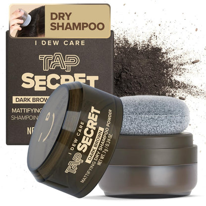 Tap Secret Dry Shampoo Powder with Biotin - Tap Secret Dark Brown | Strengthenin