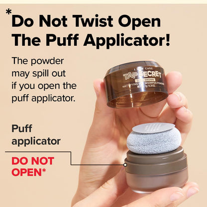 Tap Secret Dry Shampoo Powder with Biotin - Tap Secret Dark Brown | Strengthenin