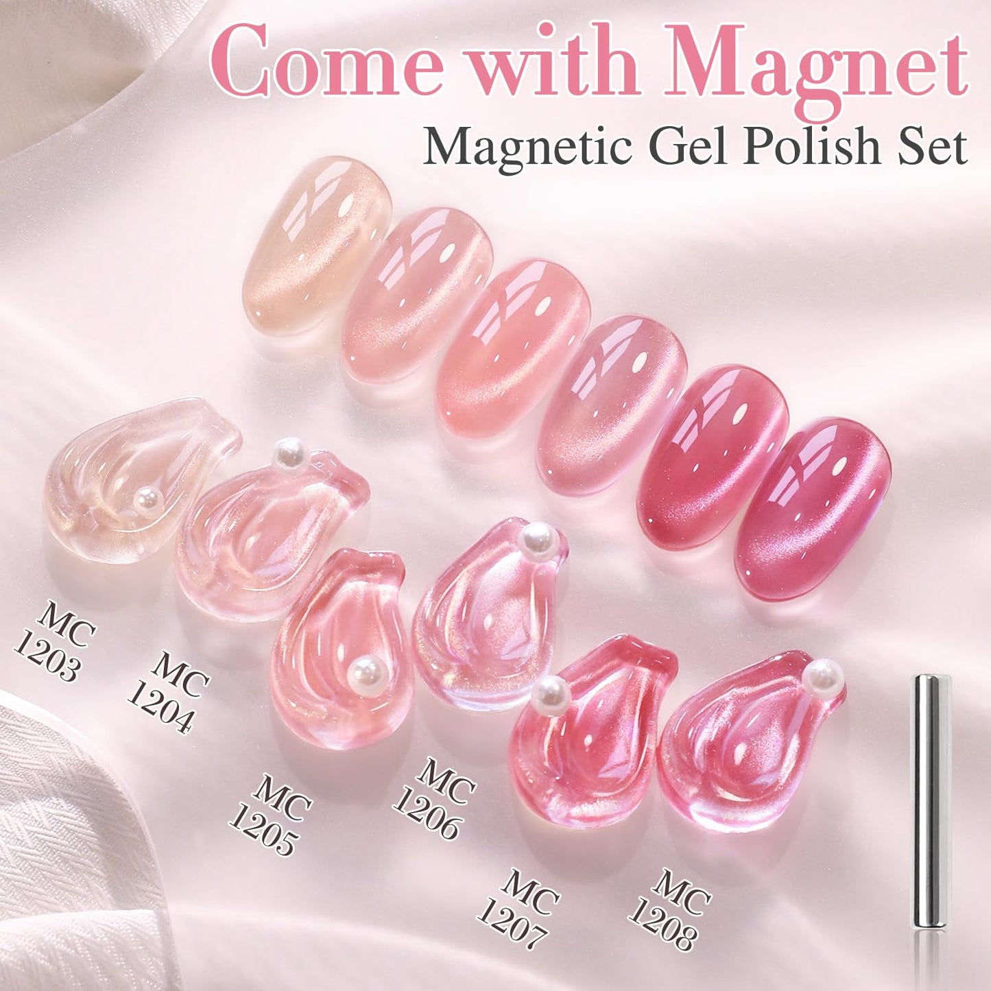 0.5 OZ Cat Eye Gel Polish with Magnet 15ML Holographic Glitter Shimmer Transluce