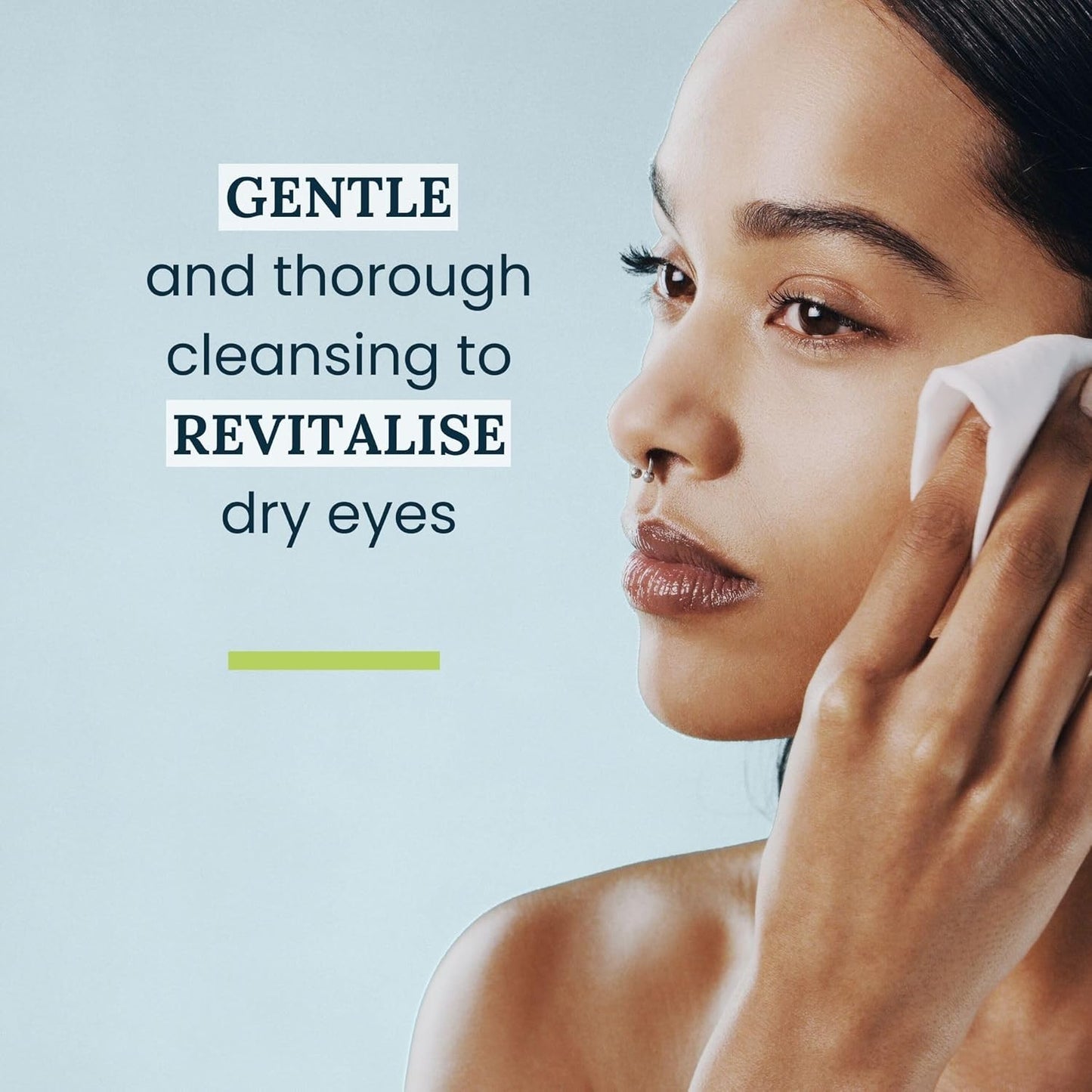 Tea Tree Oil Eyelid & Lash Wipes with Hyaluronic Acid, Green Tea & Chamomile for