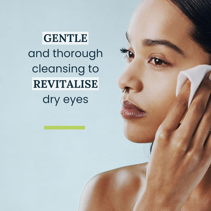 Tea Tree Oil Eyelid & Lash Wipes with Hyaluronic Acid, Green Tea & Chamomile for