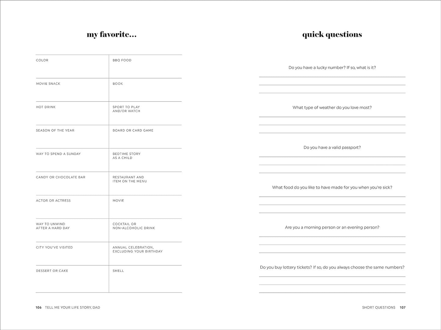 Tell Me Your Life Story, Dad: a Father’S Guided Journal and Memory Keepsake Book