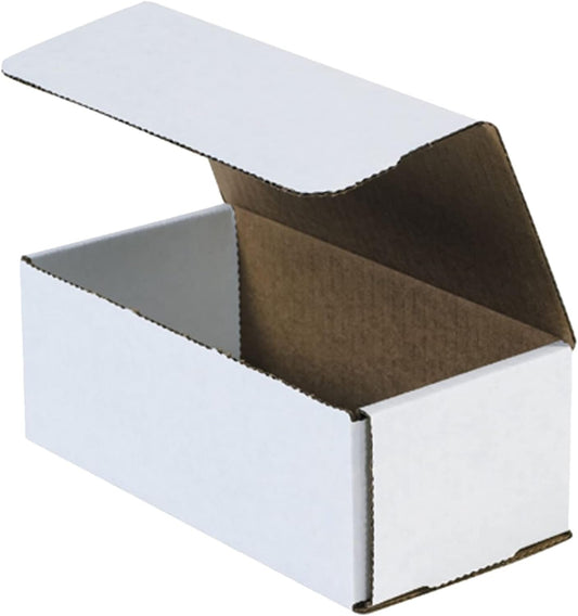 White Corrugated Cardboard Mailing Boxes, 8" X 4" X 3" (Pack of 50) Crush-Proof