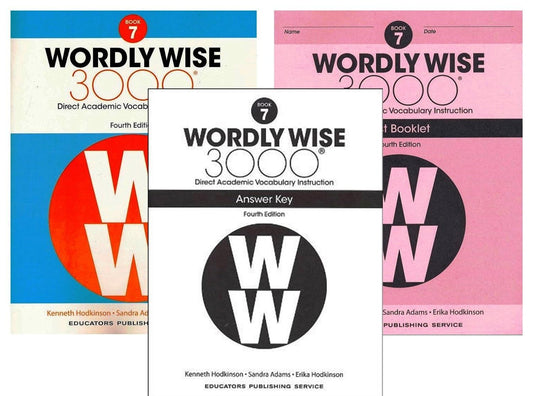 Wordly Wise 3000® 4Th Edition Grade 7 SET -- Student Book, Test Booklet and Answ
