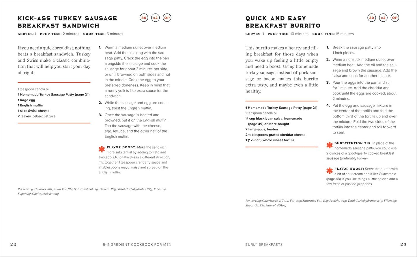 The 5-Ingredient Cookbook for Men: 115 Recipes for Men with Big Appetites and Li