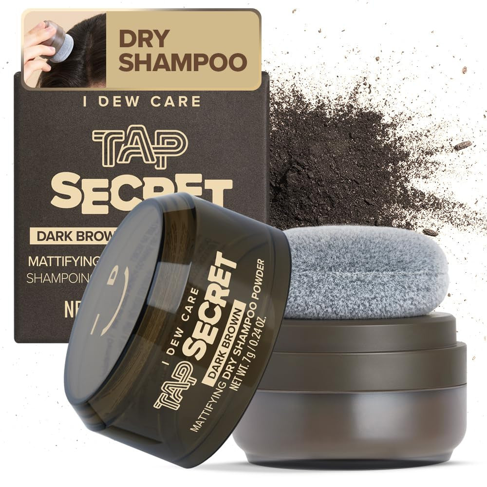 Tap Secret Dry Shampoo Powder with Biotin - Tap Secret Dark Brown | Strengthenin