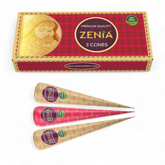 (Pack of 3) 100% Natural Henna Hair Color Paste Hair Dye Cones Dark Reddish-Brow