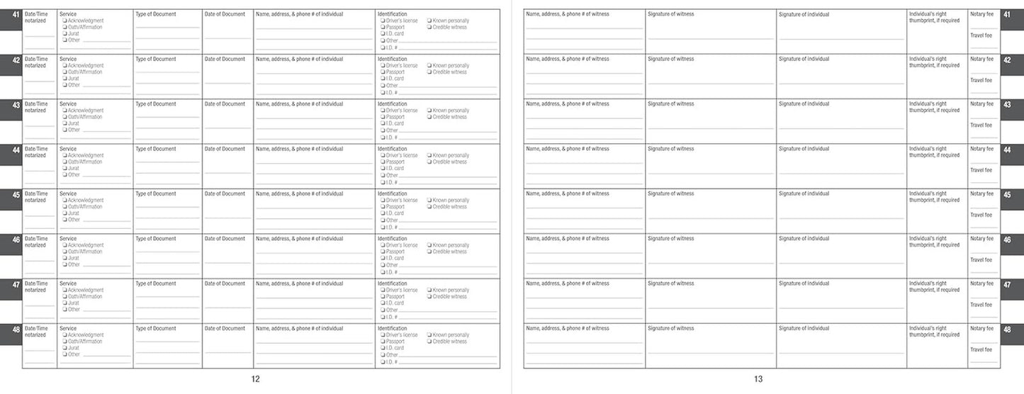 Notary Public Logbook