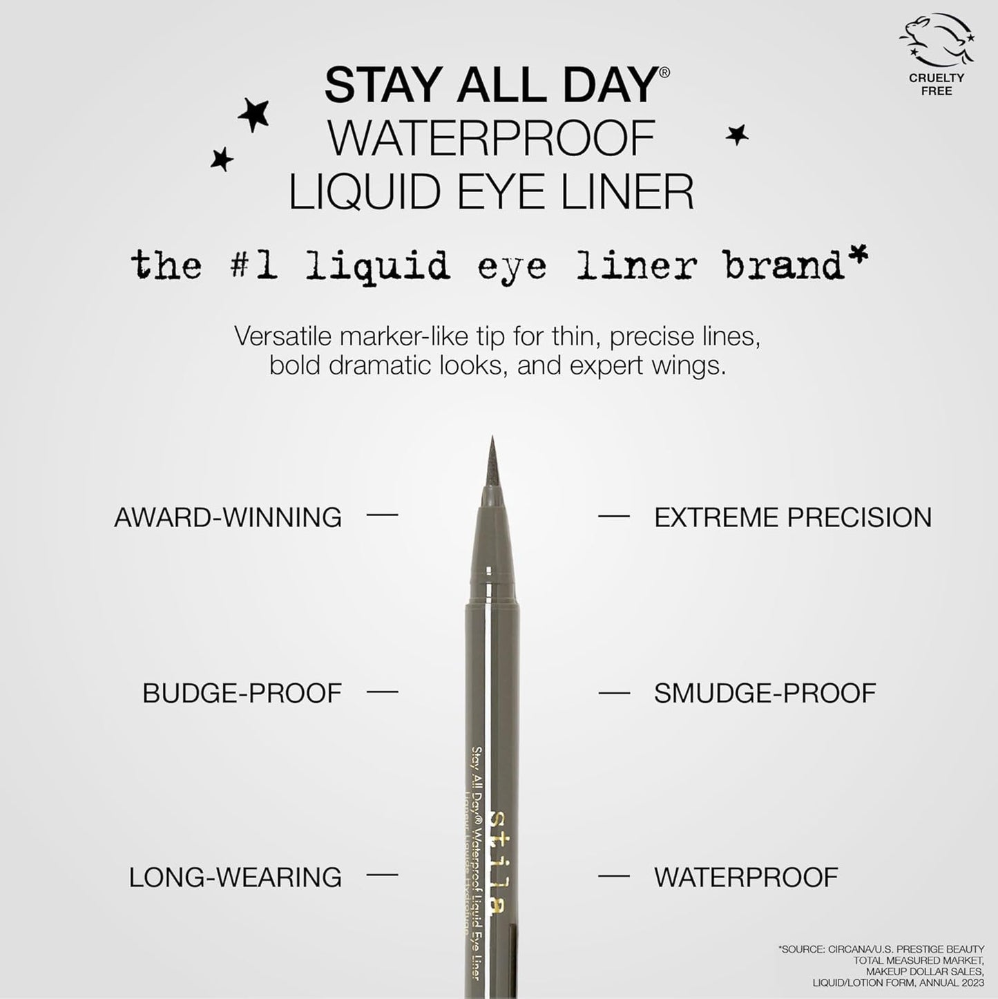 Waterproof Liquid Eye Liner, Stay All Day Makeup with Fine Brush Tip Lasting Sat
