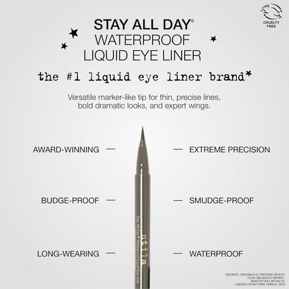 Waterproof Liquid Eye Liner, Stay All Day Makeup with Fine Brush Tip Lasting Sat