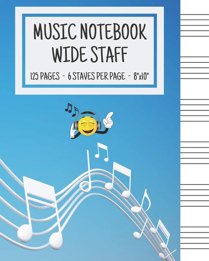 Music Notebook - Wide Staff: Music Writing Notebook for Kids | Blank Sheet Music