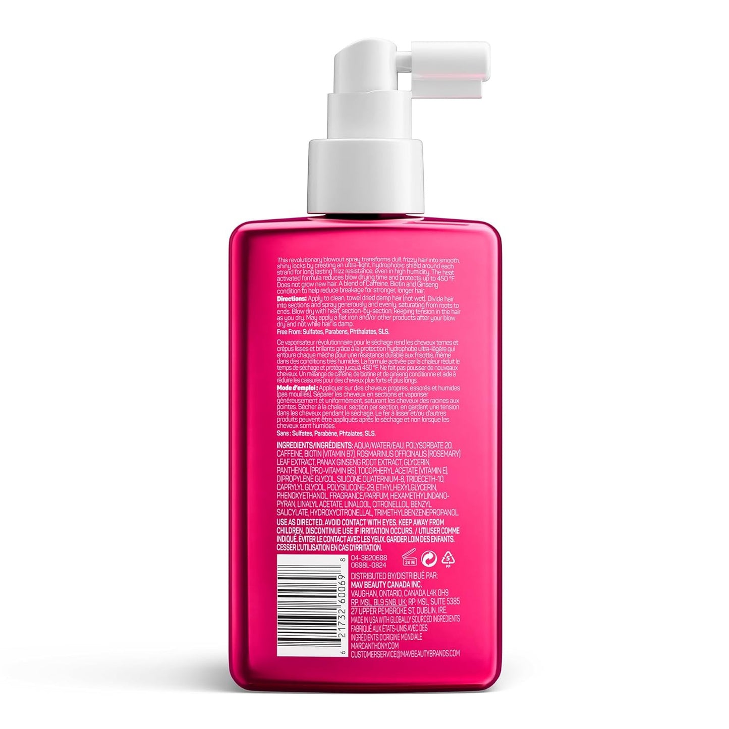 Anti-Frizz Shield Ultimate Blowout Spray, Grow Long - Smooth, Shiny Hair in High