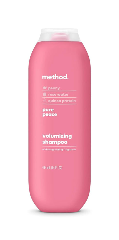 Volumizing Shampoo, Pure Peace with Rose, Peony, and Pink Sea Salt Scent Notes,