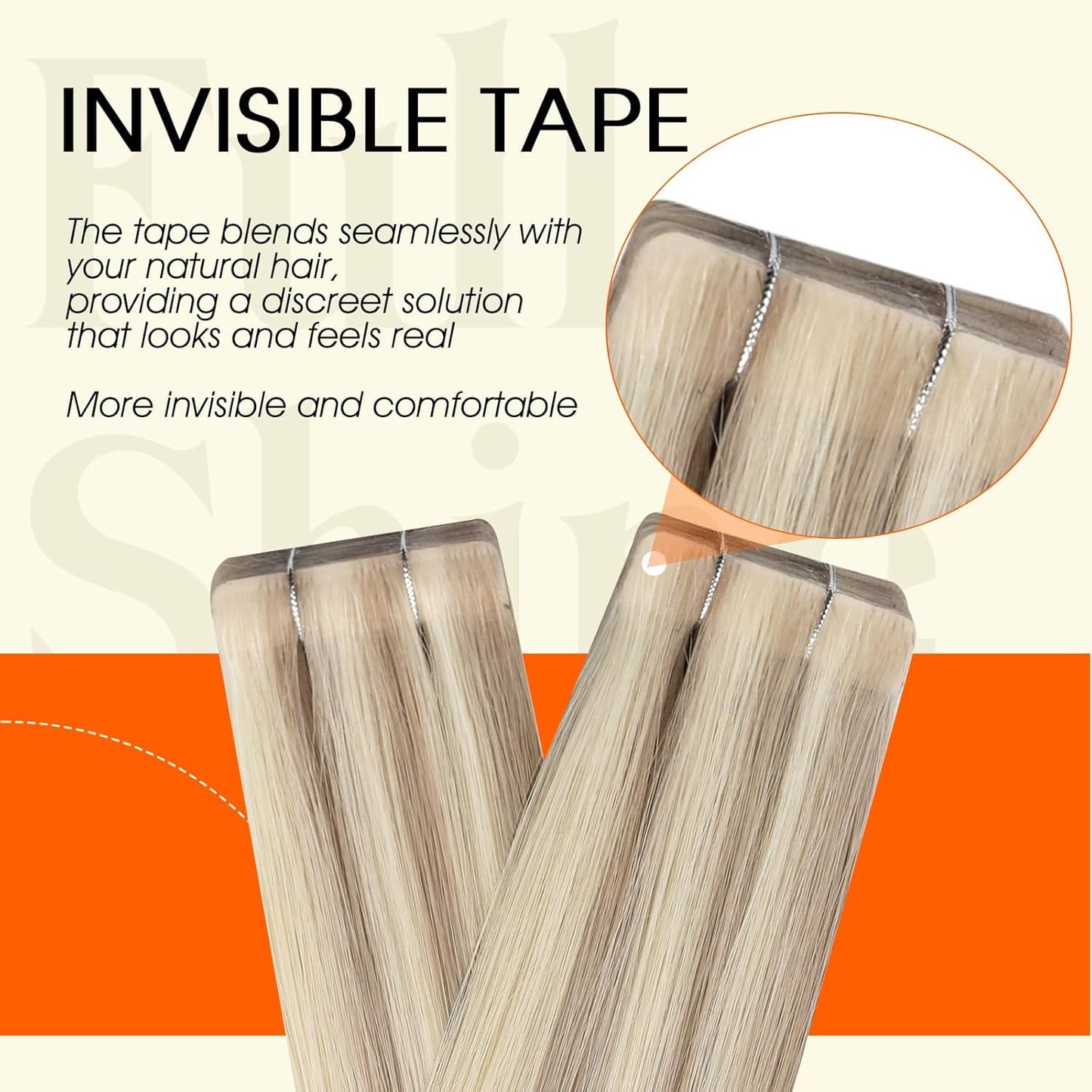 Tape in Hair Extensions Injection Human Hair Tape in Extensions Color 18/613 Ash